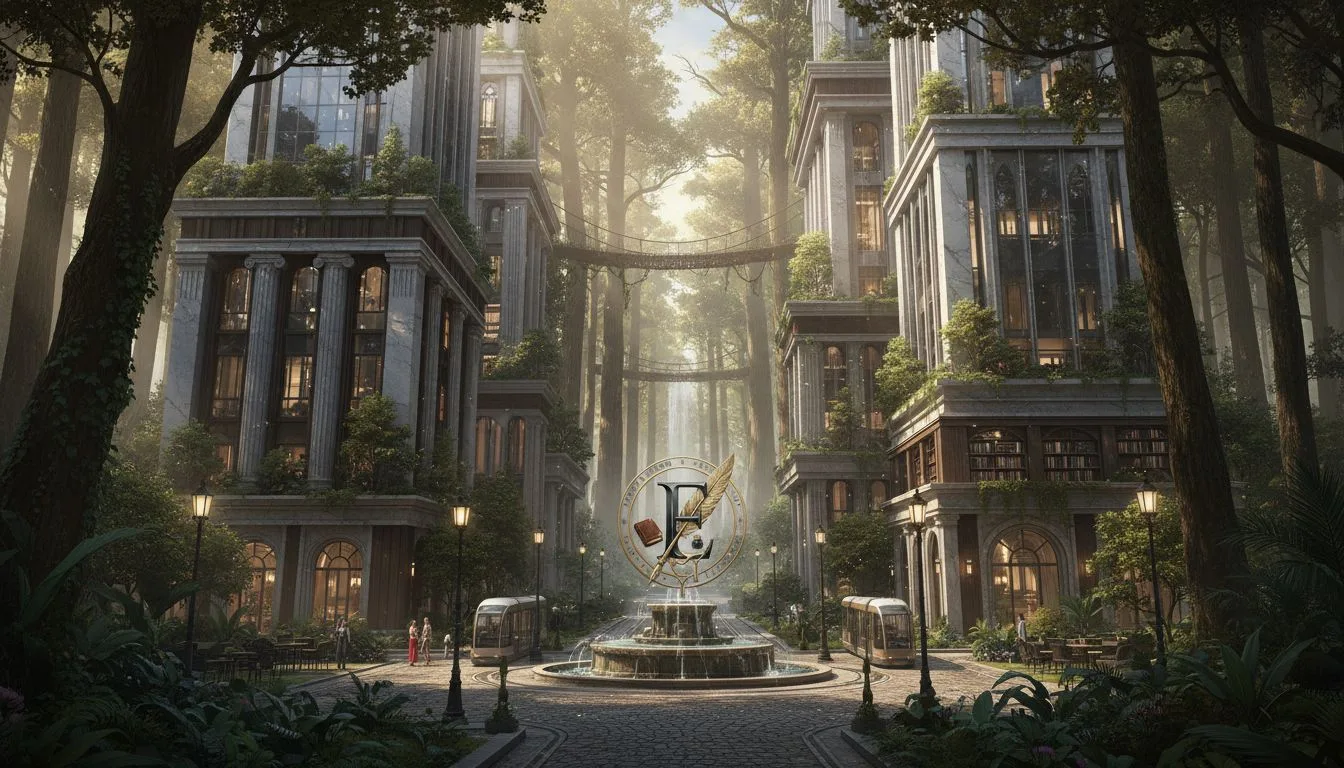 A magnificent elven city among ancient trees