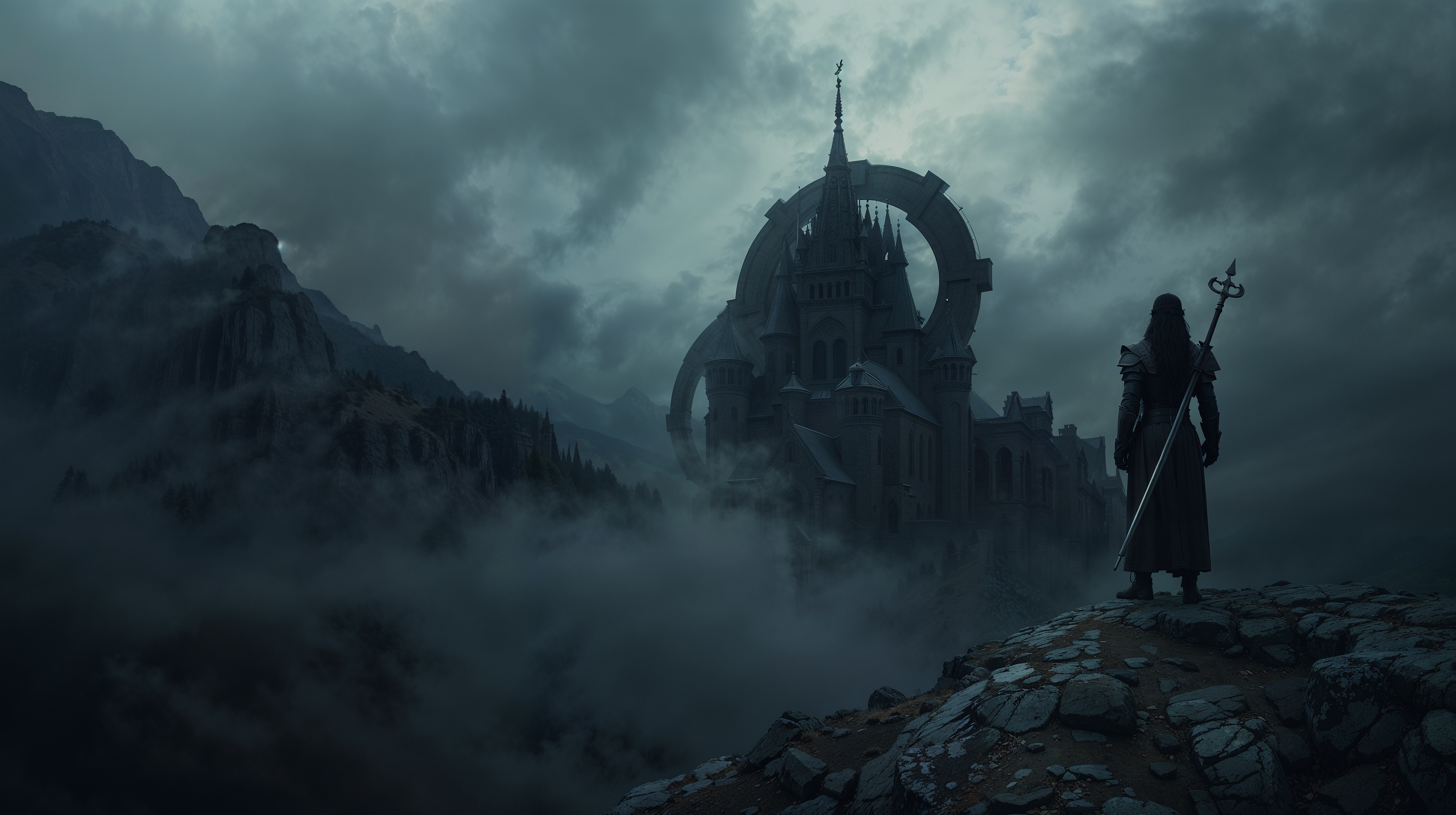 An armored paladin wielding a glowing blade